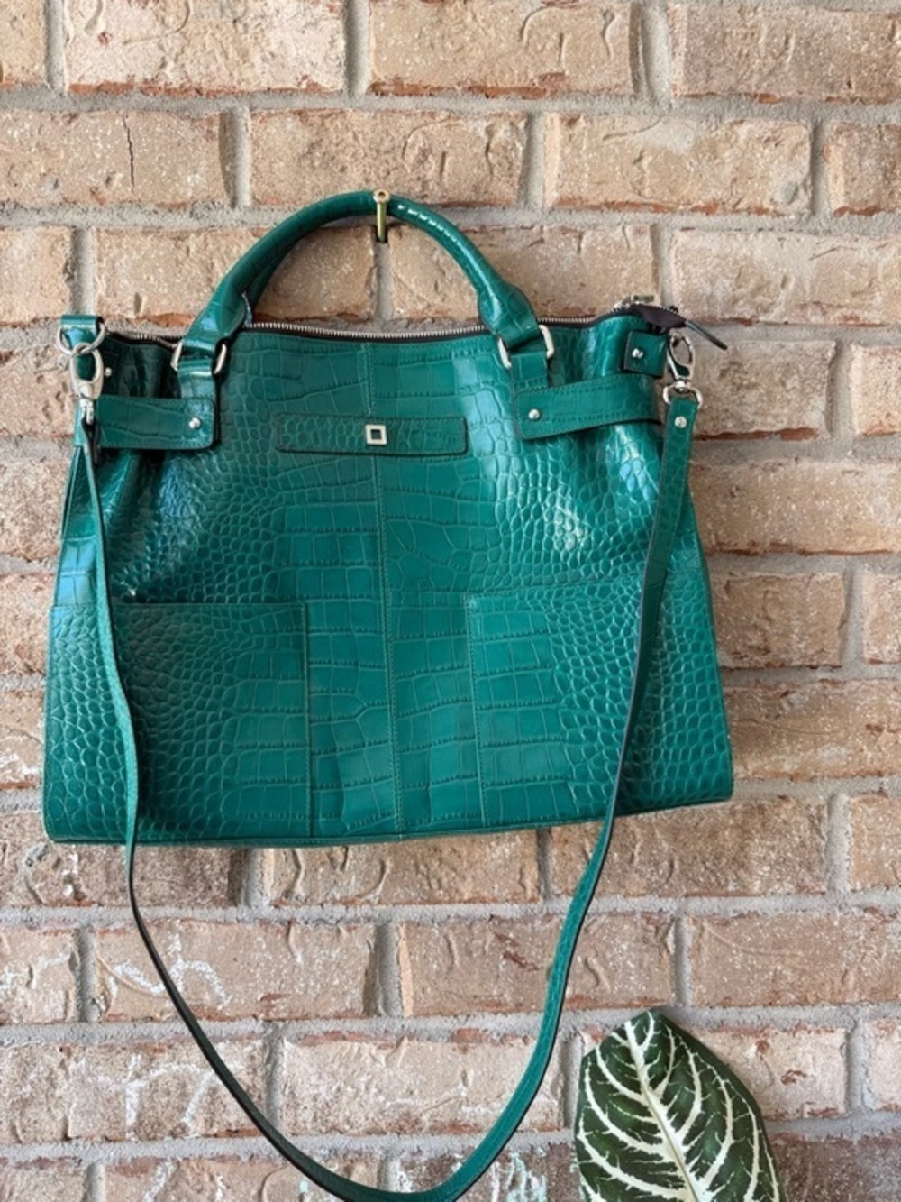 Lodis Green Croc-Embossed Tote Bag - Women Bags